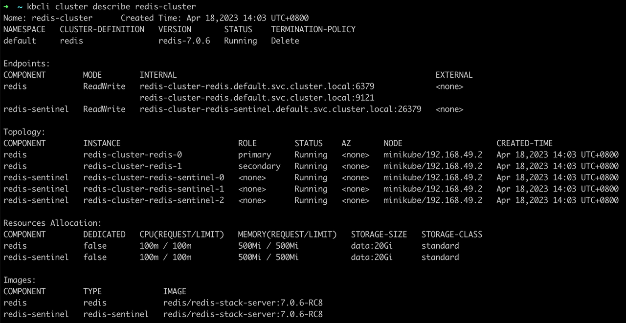 Redis cluster original status